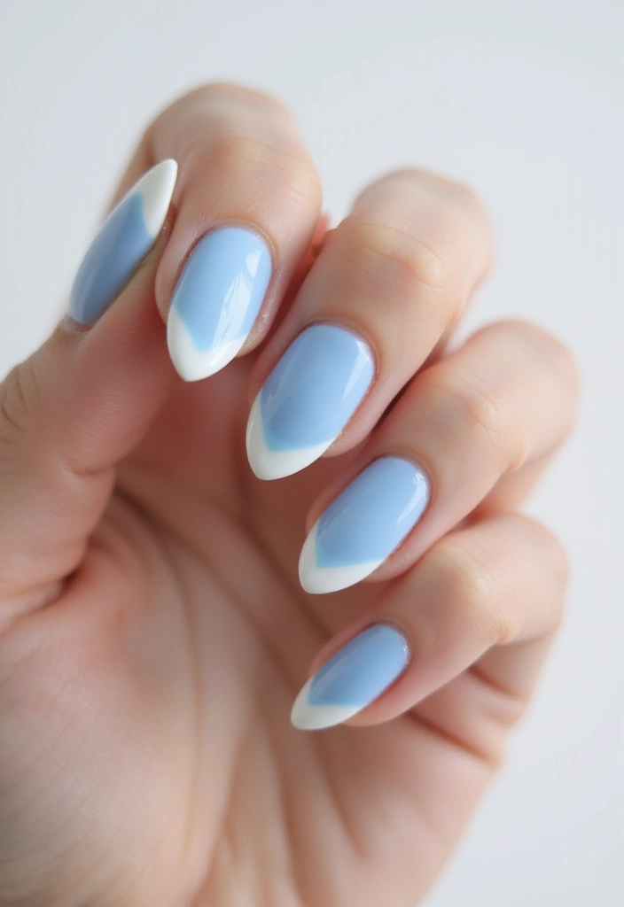50 Blue Acrylic Nail Ideas for Cool: Depth-Defying Depths - 23. Frosty Blue Tips
