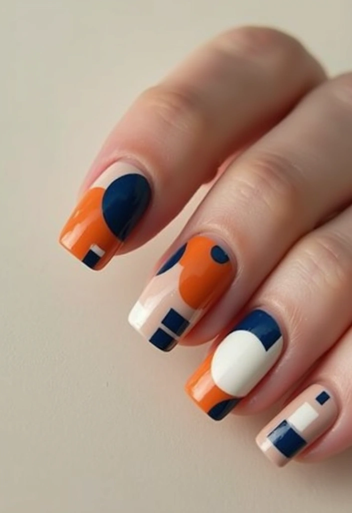 50 Classic Square Nail Ideas for Timeless Geometric Appeal - 15. Bold Geometric Shapes