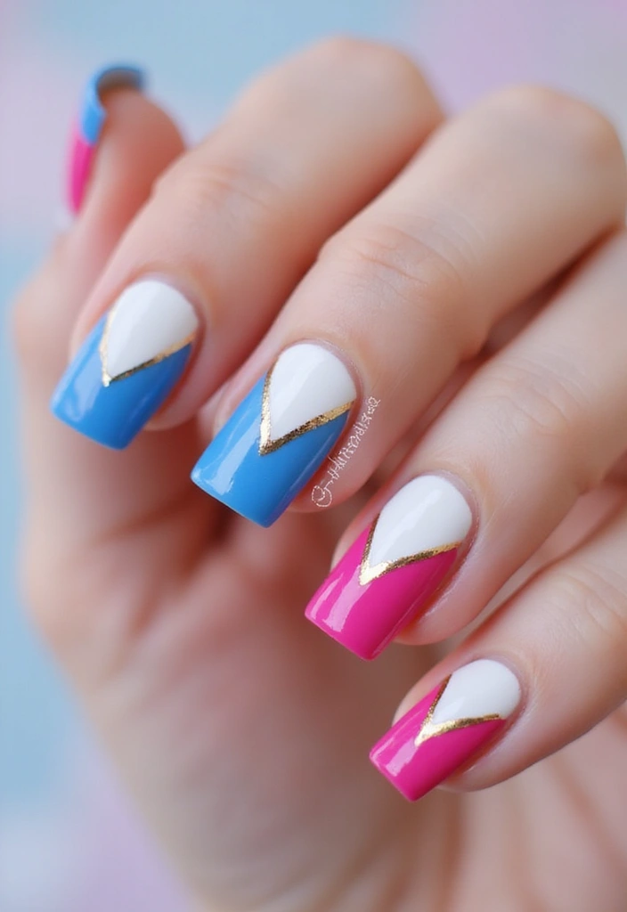 50 Classic Square Nail Ideas for Timeless Geometric Appeal - 16. Gradient Geometric Shapes