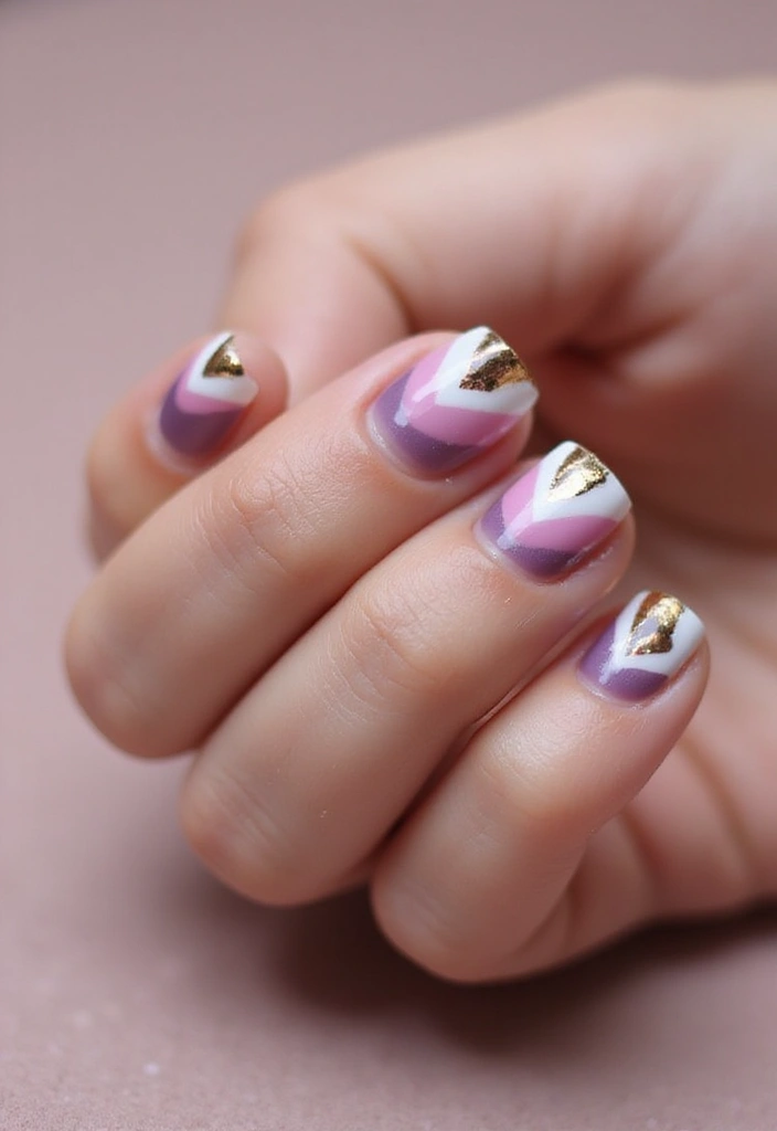 50 Classic Square Nail Ideas for Timeless Geometric Appeal - 21. Ombre Geometric Art