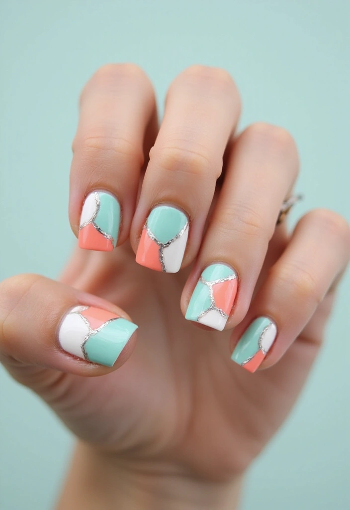 50 Classic Square Nail Ideas for Timeless Geometric Appeal - 22. Modern Artistic Lines