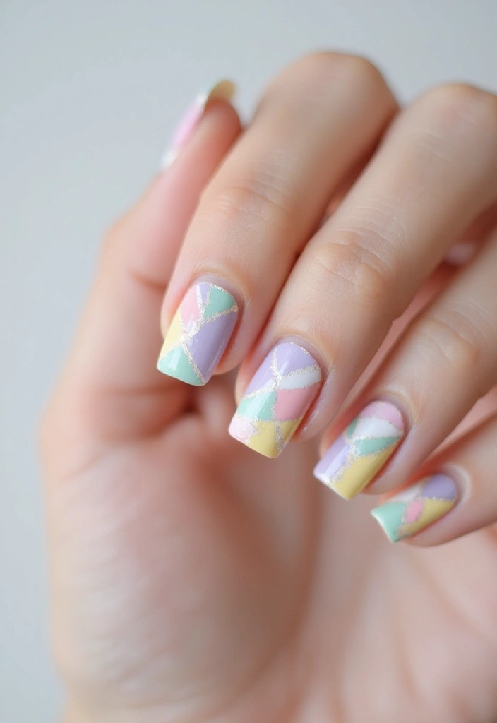 50 Classic Square Nail Ideas for Timeless Geometric Appeal - 30. Ethereal Geometric