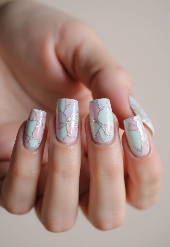 50 Classic Square Nail Ideas for Timeless Geometric Appeal - 37. Subtle Sparkle
