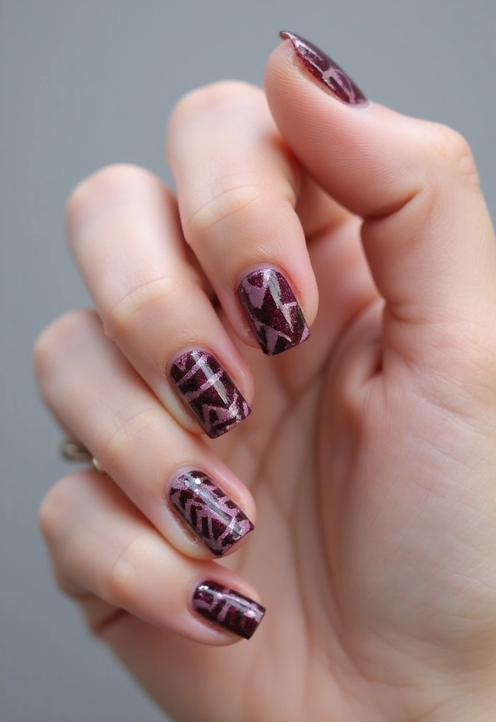 50 Classic Square Nail Ideas for Timeless Geometric Appeal - 4. Monochrome Patterns
