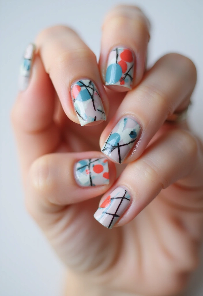 50 Classic Square Nail Ideas for Timeless Geometric Appeal - 42. Bold Line Art