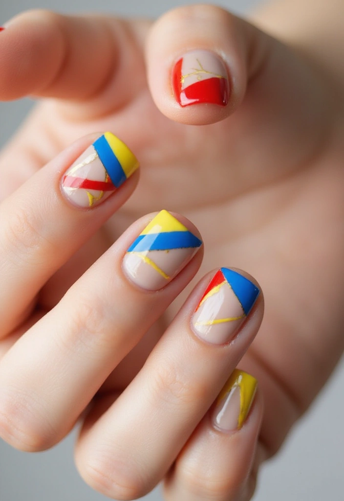50 Classic Square Nail Ideas for Timeless Geometric Appeal - 45. Contemporary Geometric Lines