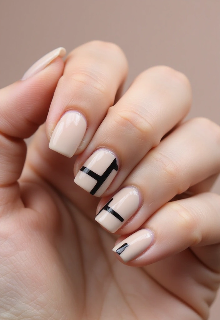 50 Classic Square Nail Ideas for Timeless Geometric Appeal - 9. Negative Space Designs
