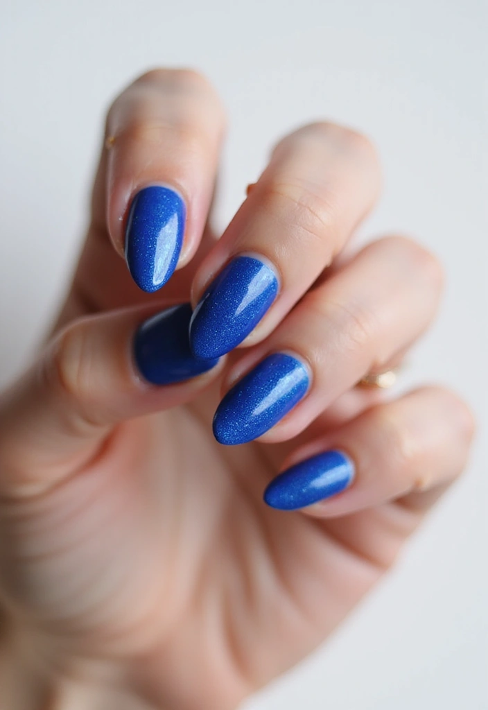 50 Cool Blue Nail Ideas for Tranquil - 36. Cobalt Blue Elegance