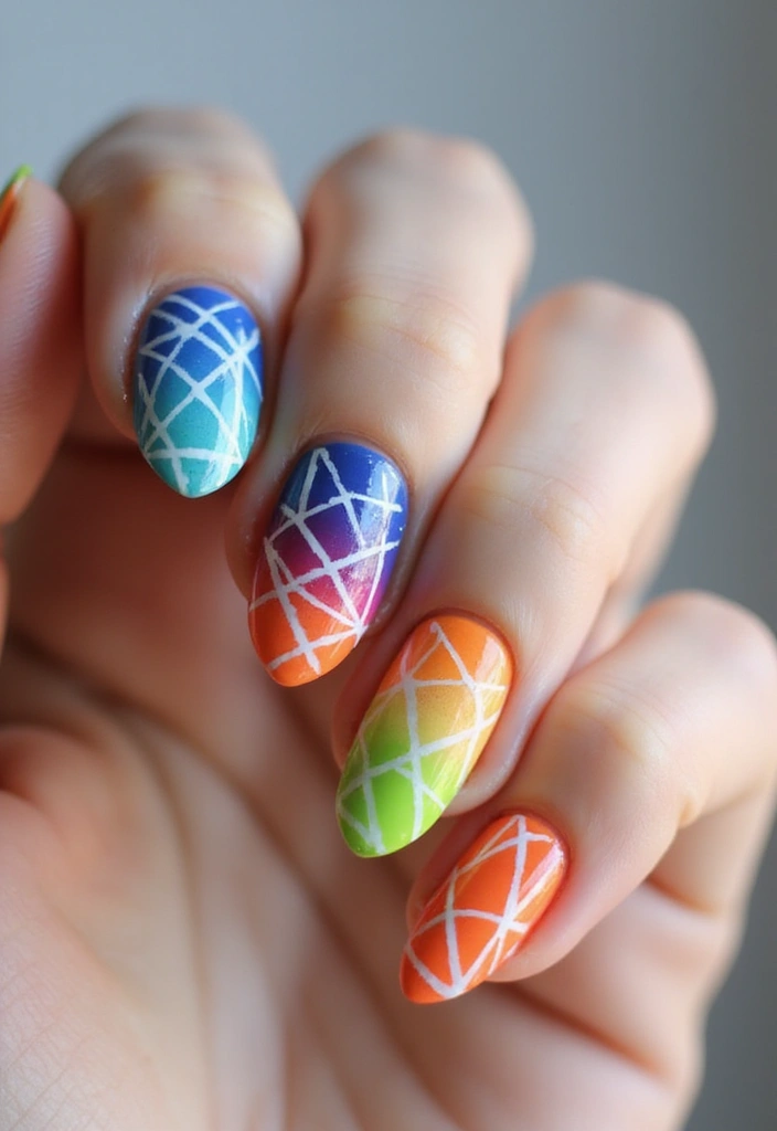 50 Creative Nail Art Design Ideas for Explosive Artistic Expression - 3. Geometric Designs with Recycled Materials