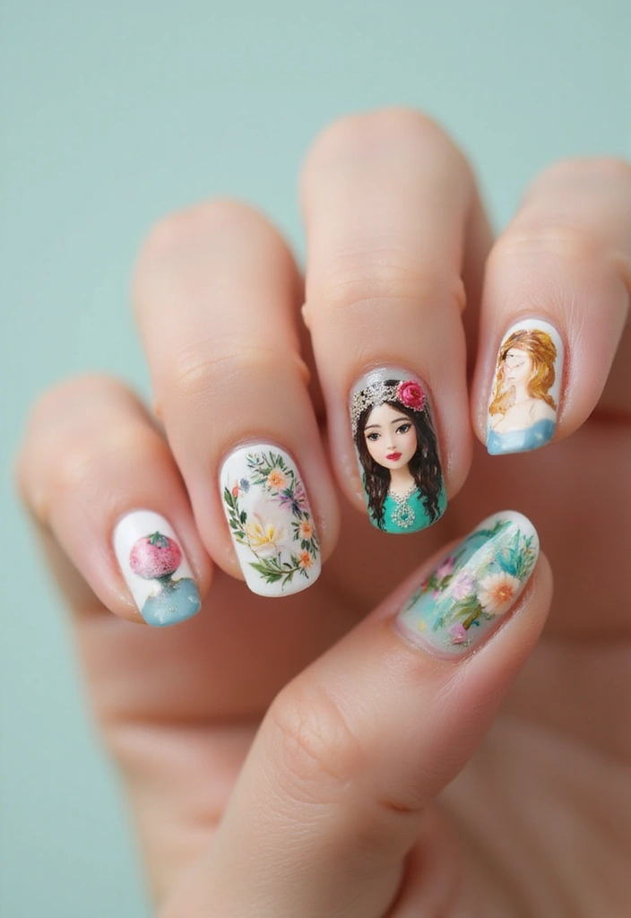 50 Creative Nail Art Design Ideas for Explosive Artistic Expression - 32. Artistic Portraits on Nails