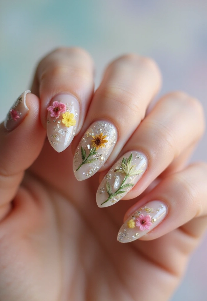 50 Creative Nail Art Design Ideas for Explosive Artistic Expression - 37. 3D Nail Art Using Natural Components