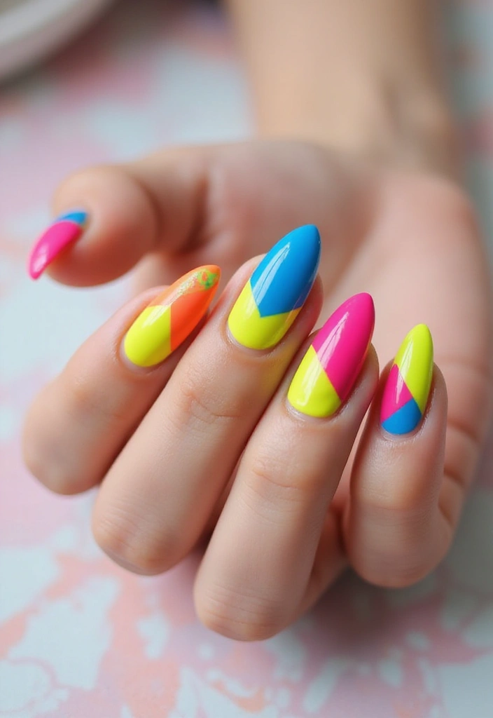 50 Creative Nail Art Design Ideas for Explosive Artistic Expression - 41. Inspirational Color Blocking