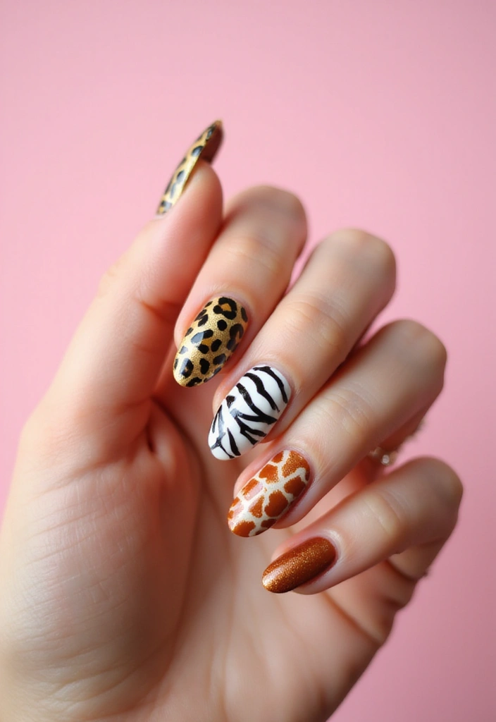 50 Creative Nail Art Design Ideas for Explosive Artistic Expression - 5. Whimsical Animal Prints with Eco-Friendly Paints