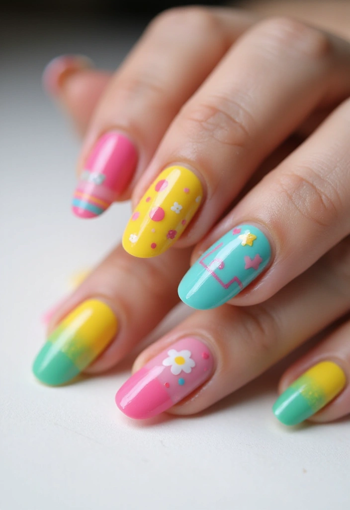 50 Creative Nail Ideas for Every Mood - 10. Rainbow Burst