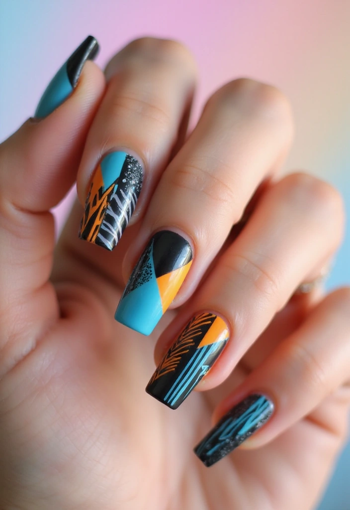 50 Creative Nail Ideas for Every Mood - 12. Geometric Glow