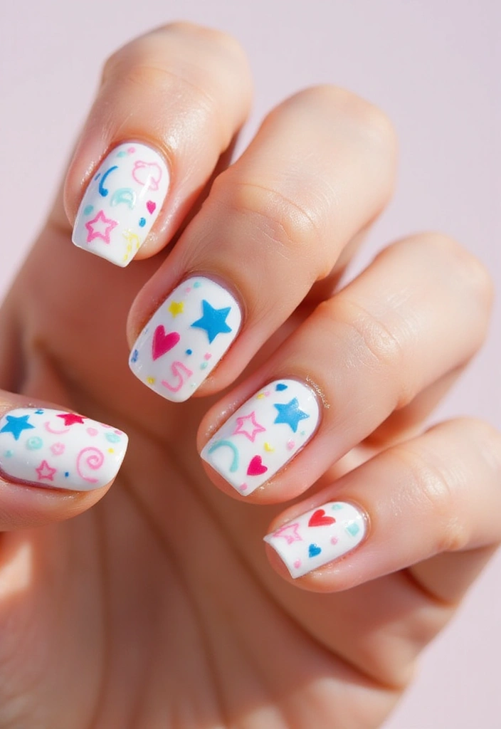 50 Creative Nail Ideas for Every Mood - 13. Whimsical Doodles