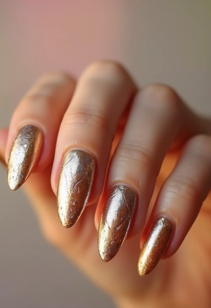 50 Creative Nail Ideas for Every Mood - 14. Metallic Magic