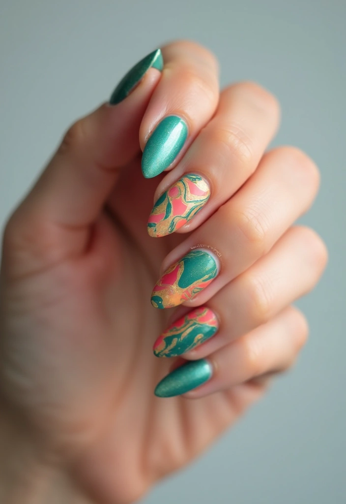 50 Creative Nail Ideas for Every Mood - 18. Colorful Marble