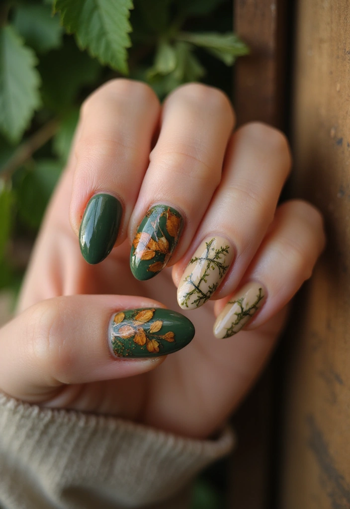 50 Creative Nail Ideas for Every Mood - 19. Nature’s Palette