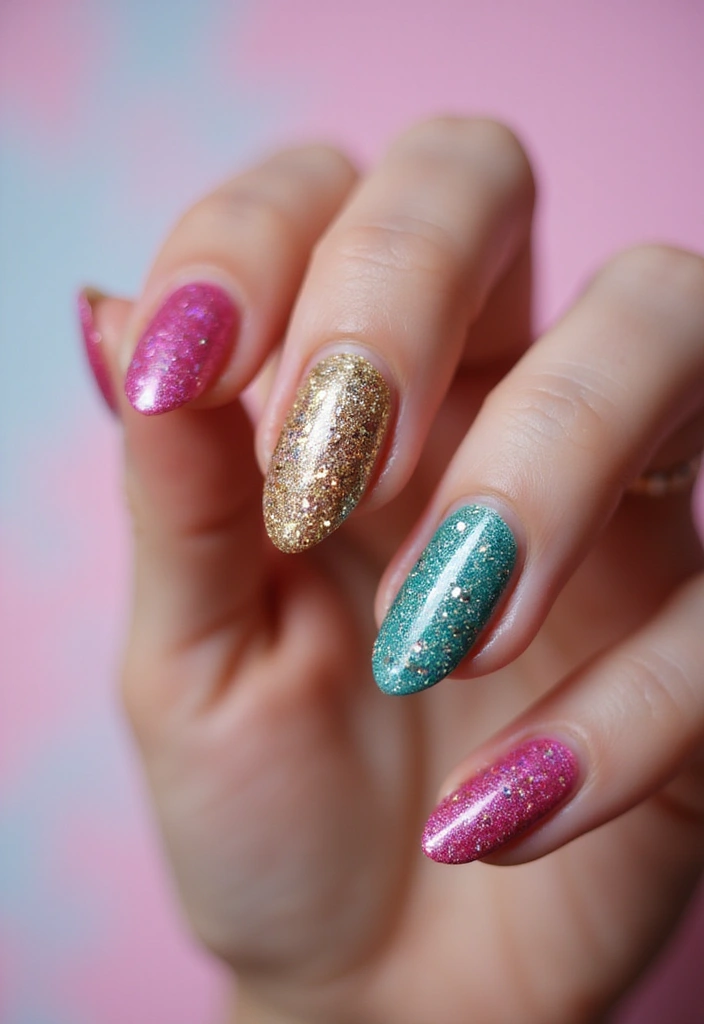 50 Creative Nail Ideas for Every Mood - 20. Statement Glitter