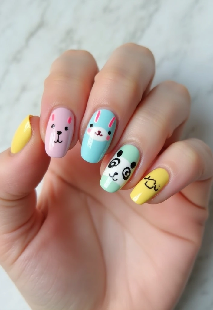 50 Creative Nail Ideas for Every Mood - 21. Cute Critters