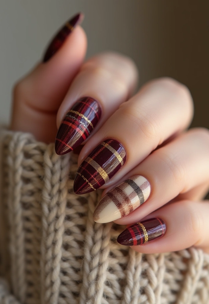 50 Creative Nail Ideas for Every Mood - 37. Chic Plaid
