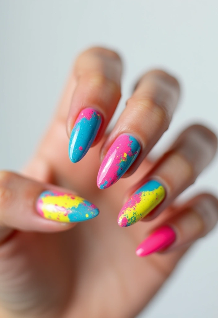 50 Creative Nail Ideas for Every Mood - 43. Artistic Splashes
