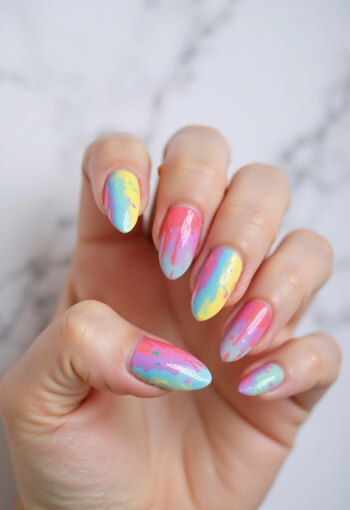 50 Creative Nail Ideas for Every Mood - 48. Colorful Drip