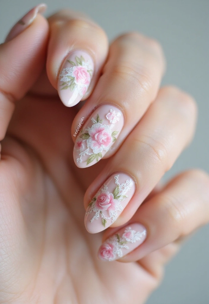 50 Creative Nail Ideas for Every Mood - 49. Vintage Floral
