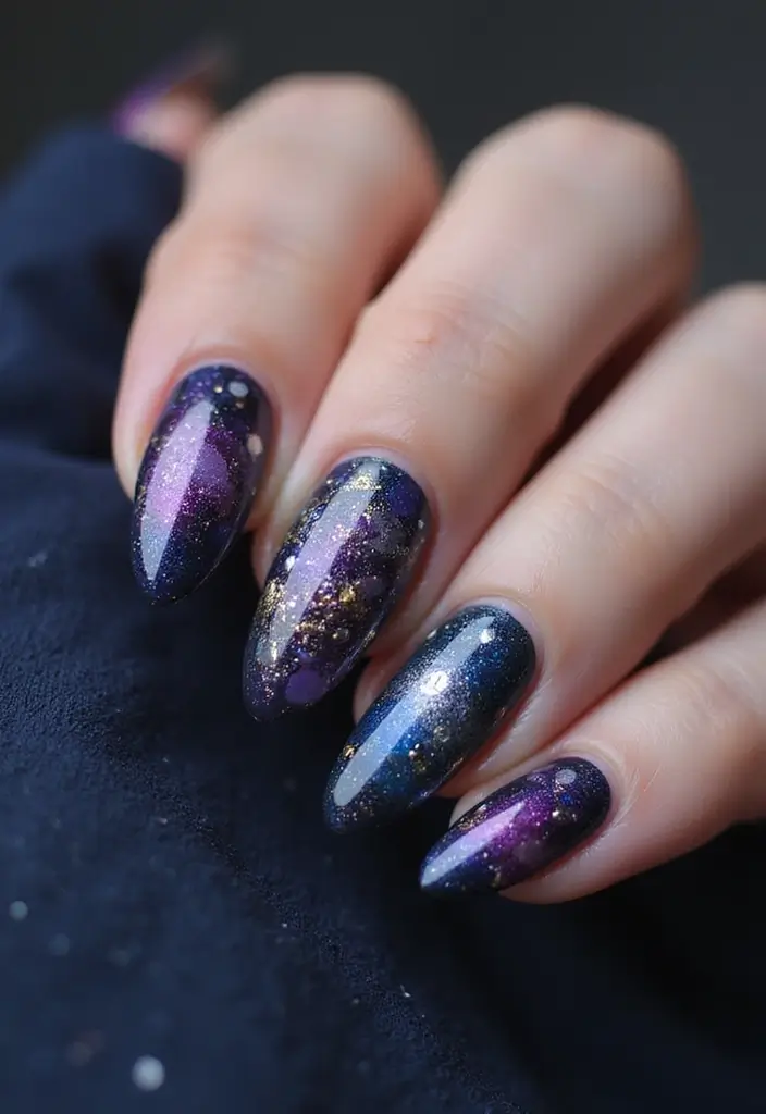 50 Creative Nail Polish Ideas for Colorful Explosions - 10. Cosmic Nail Art