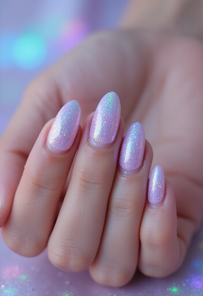 50 Creative Nail Polish Ideas for Colorful Explosions - 22. Holographic Nails with Natural Shimmer