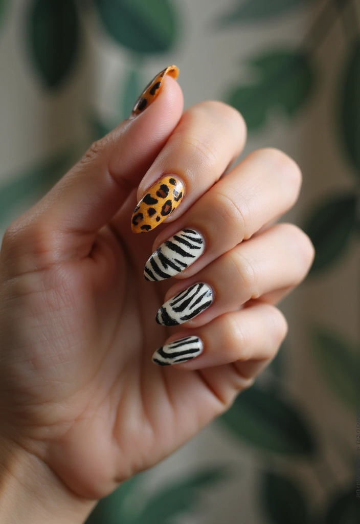 50 Creative Nail Polish Ideas for Colorful Explosions - 23. Animal Prints with Natural Colors