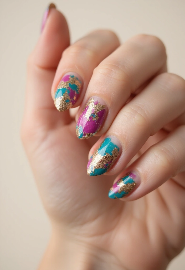 50 Creative Nail Polish Ideas for Colorful Explosions - 24. Ink Splatter Nail Art