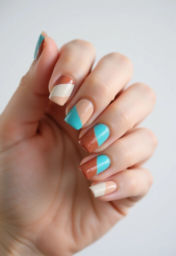 50 Creative Nail Polish Ideas for Colorful Explosions - 30. Color Blocking Techniques