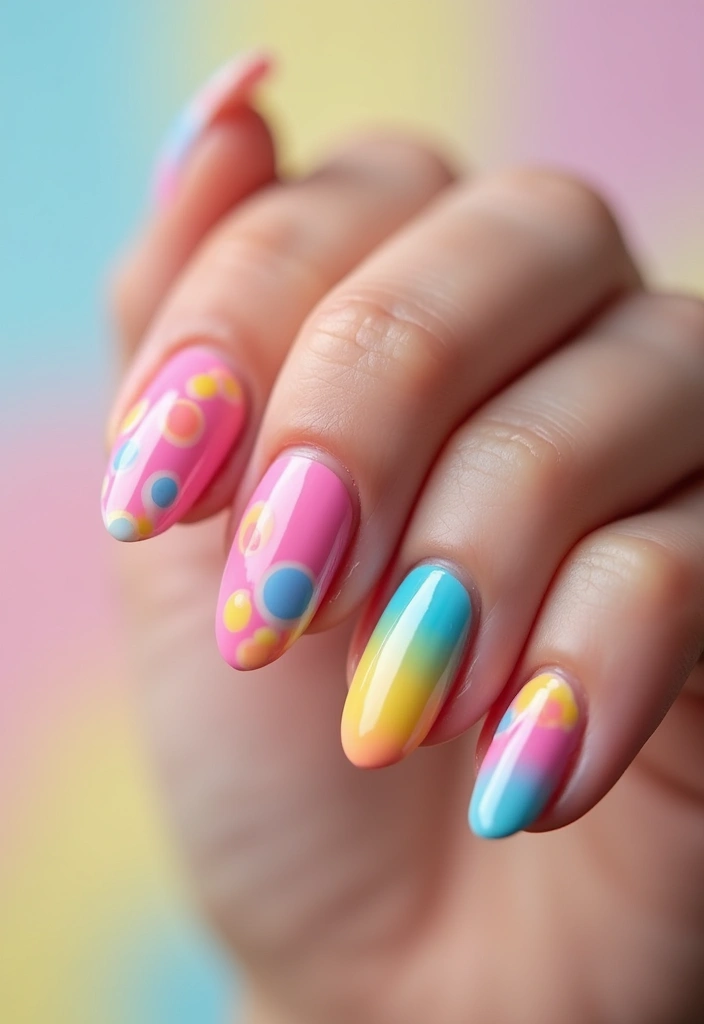 50 Creative Nail Polish Ideas for Colorful Explosions - 31. Gradient Bobble Nails