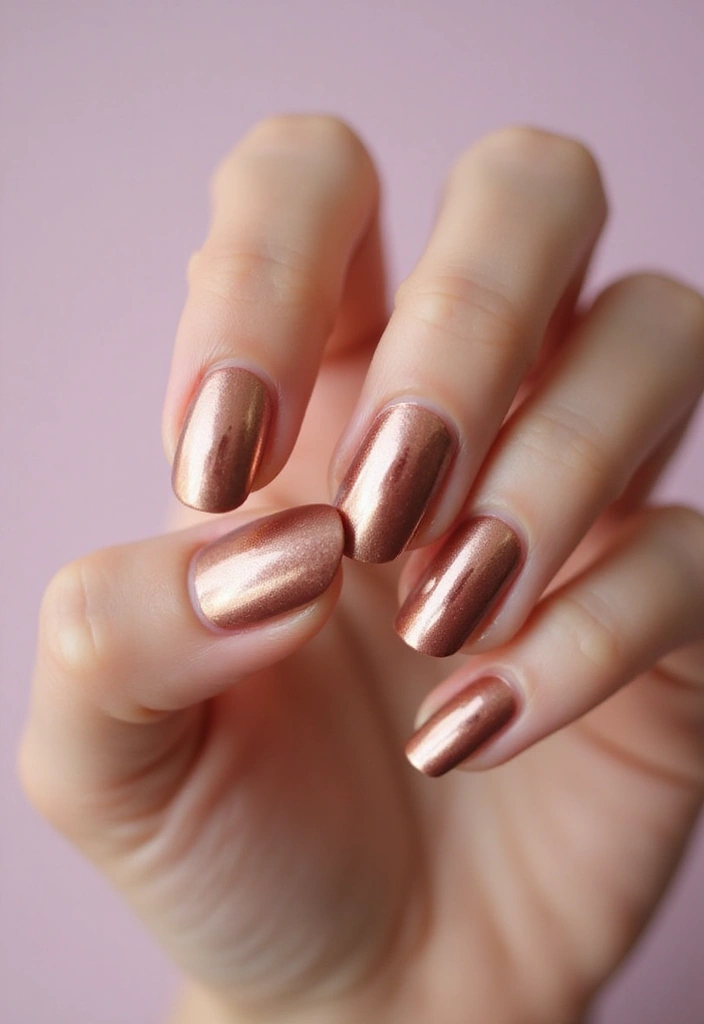 50 Creative Nail Polish Ideas for Colorful Explosions - 43. Metallic Ombré with Natural Ingredients