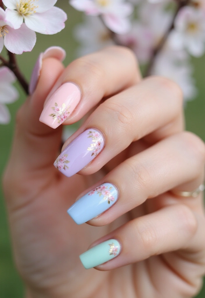 50 Creative Nail Polish Ideas for Colorful Explosions - 44. Spring Blossom Nails