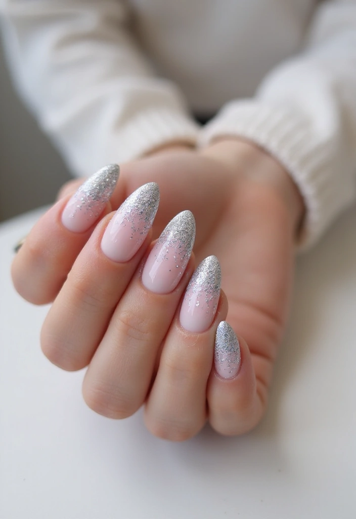 50 Daring Designs: Eco-Friendly Acrylic Nail Ideas for Durable Beauty - 12. Glitter Ombre