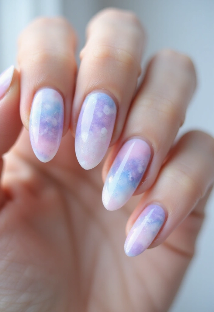 50 Daring Designs: Eco-Friendly Acrylic Nail Ideas for Durable Beauty - 22. Dreamy Watercolor