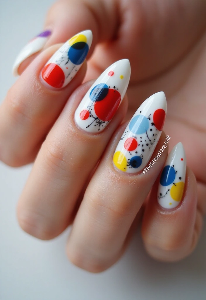 50 Daring Designs: Eco-Friendly Acrylic Nail Ideas for Durable Beauty - 26. Modern Art Splash
