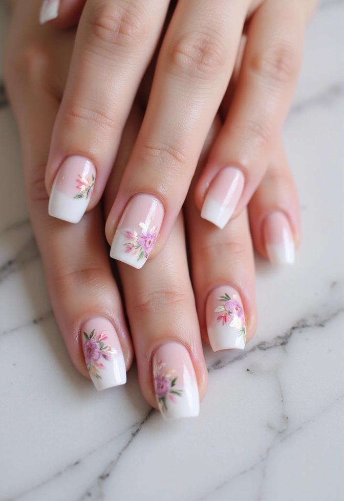 50 Daring Designs: Eco-Friendly Acrylic Nail Ideas for Durable Beauty - 30. Elegant Ombre Floral