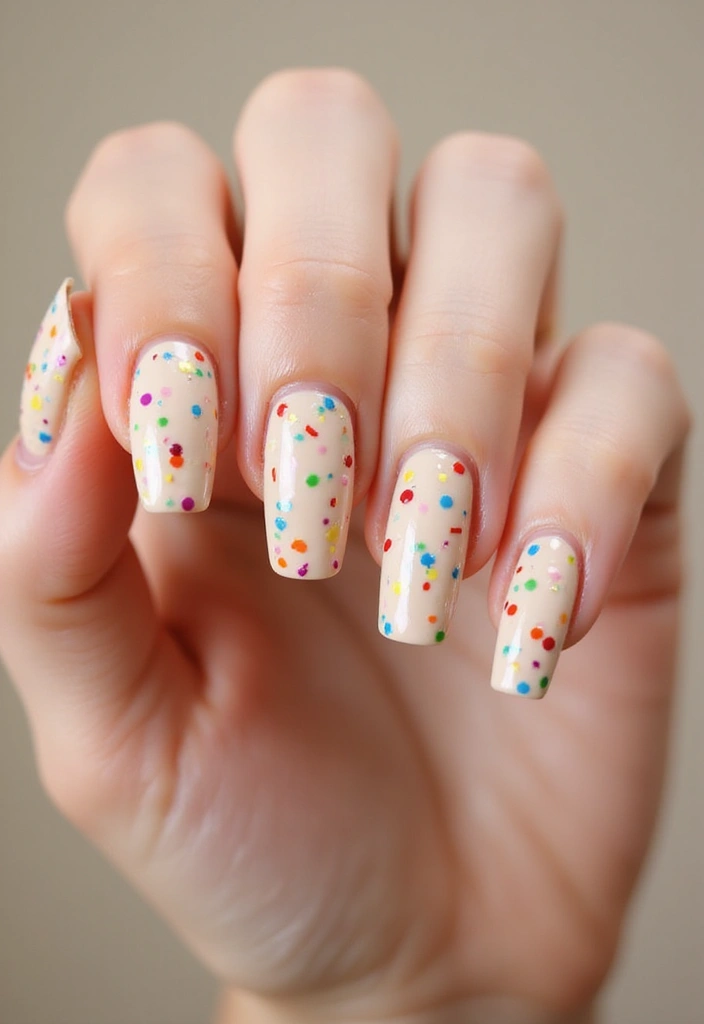 50 Daring Designs: Eco-Friendly Acrylic Nail Ideas for Durable Beauty - 34. Colorful Confetti