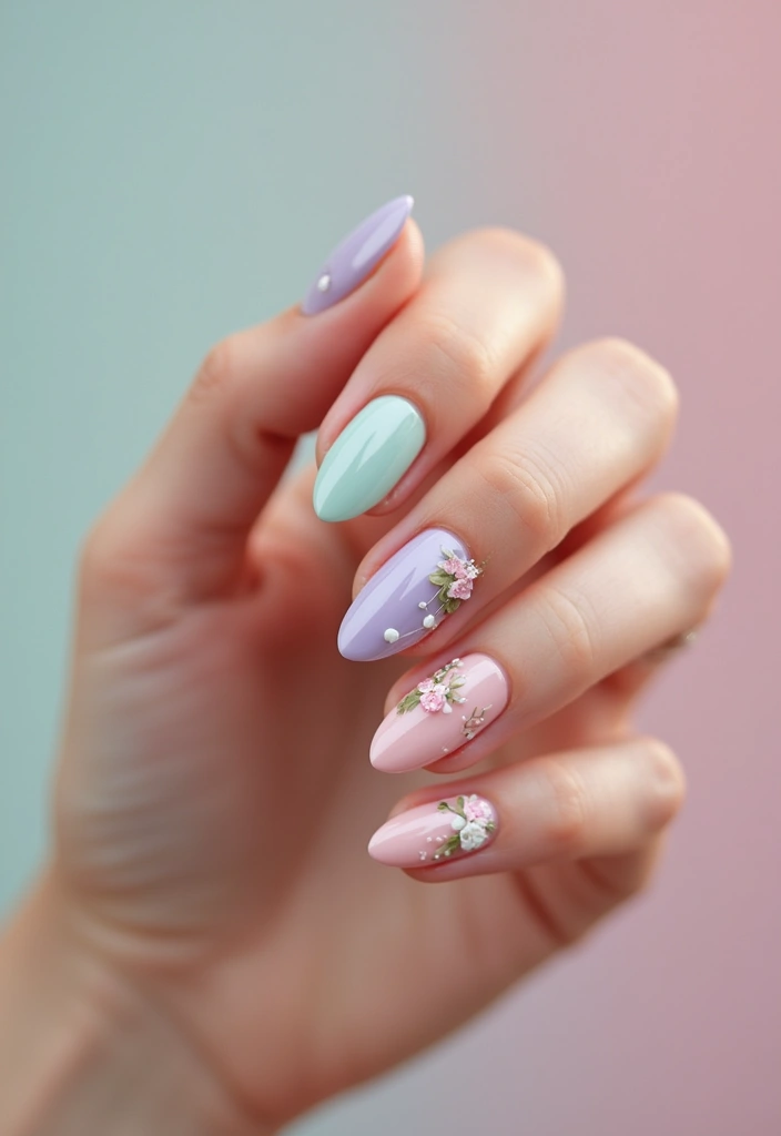 50 Daring Designs: Eco-Friendly Acrylic Nail Ideas for Durable Beauty - 6. Eco-Chic Pastels