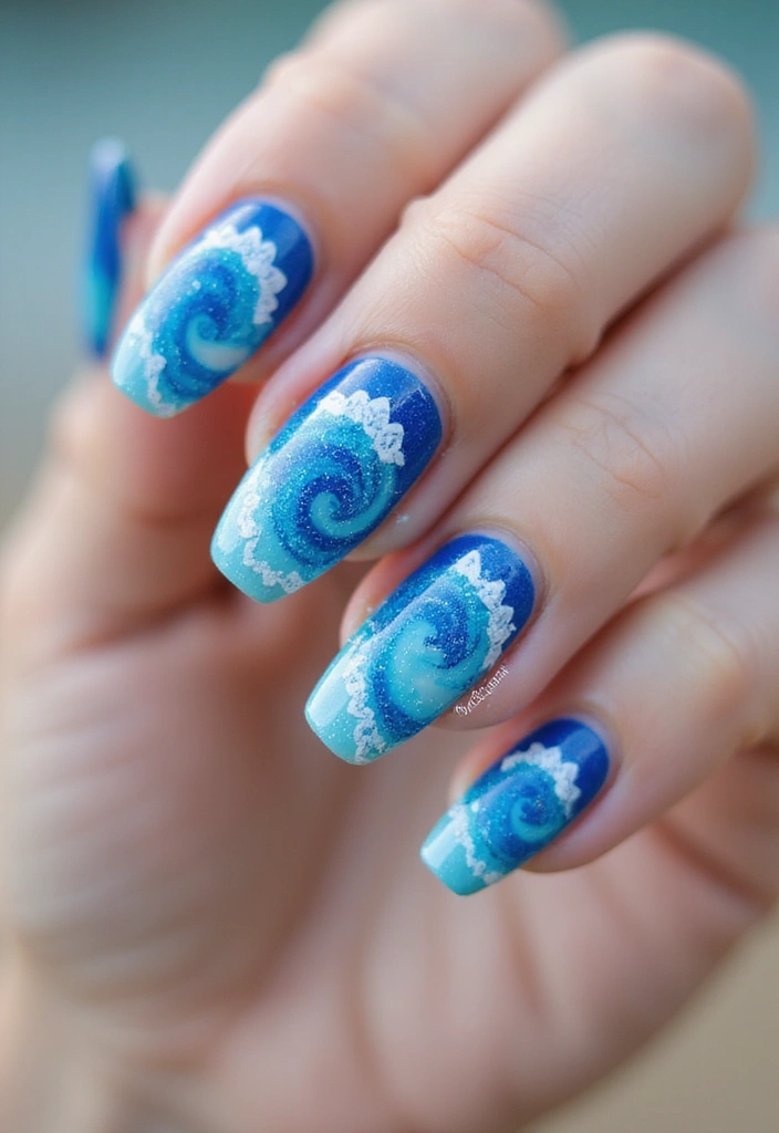 50 Durable Gel Nail Ideas for Long-Lasting - 1. Ocean Waves