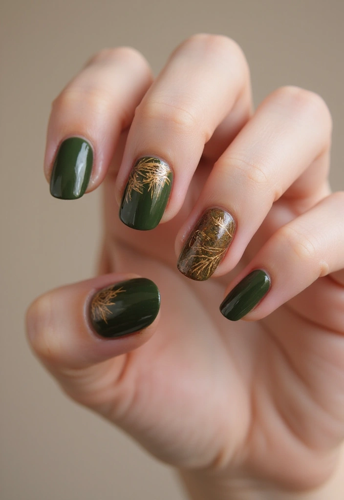 50 Durable Gel Nail Ideas for Long-Lasting - 11. Nature Inspired