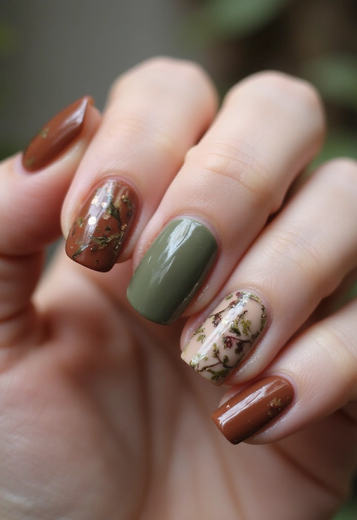 50 Durable Gel Nail Ideas for Long-Lasting - 16. Earth Tones