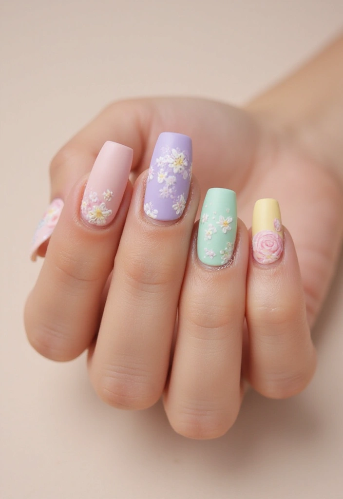 50 Durable Gel Nail Ideas for Long-Lasting - 2. Floral Elegance