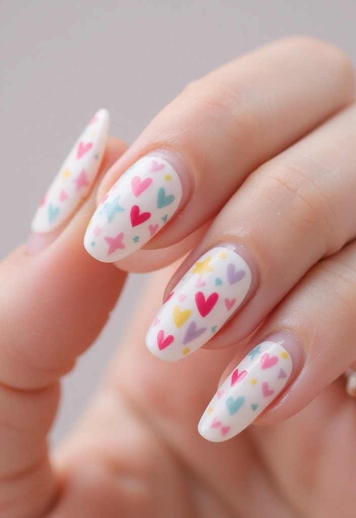 50 Durable Gel Nail Ideas for Long-Lasting - 25. Charming Doodles