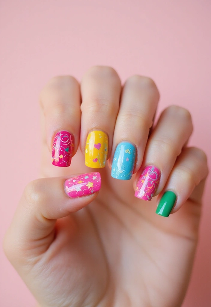 50 Durable Gel Nail Ideas for Long-Lasting - 28. Whimsical Patterns