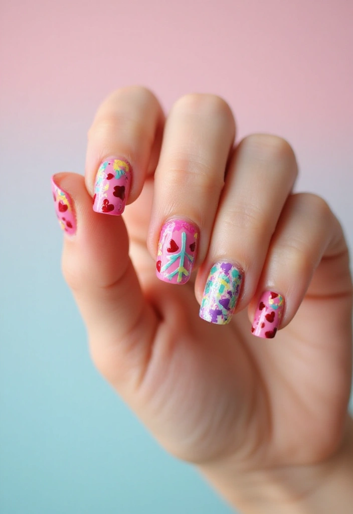 50 Durable Gel Nail Ideas for Long-Lasting - 34. Iconic Symbols